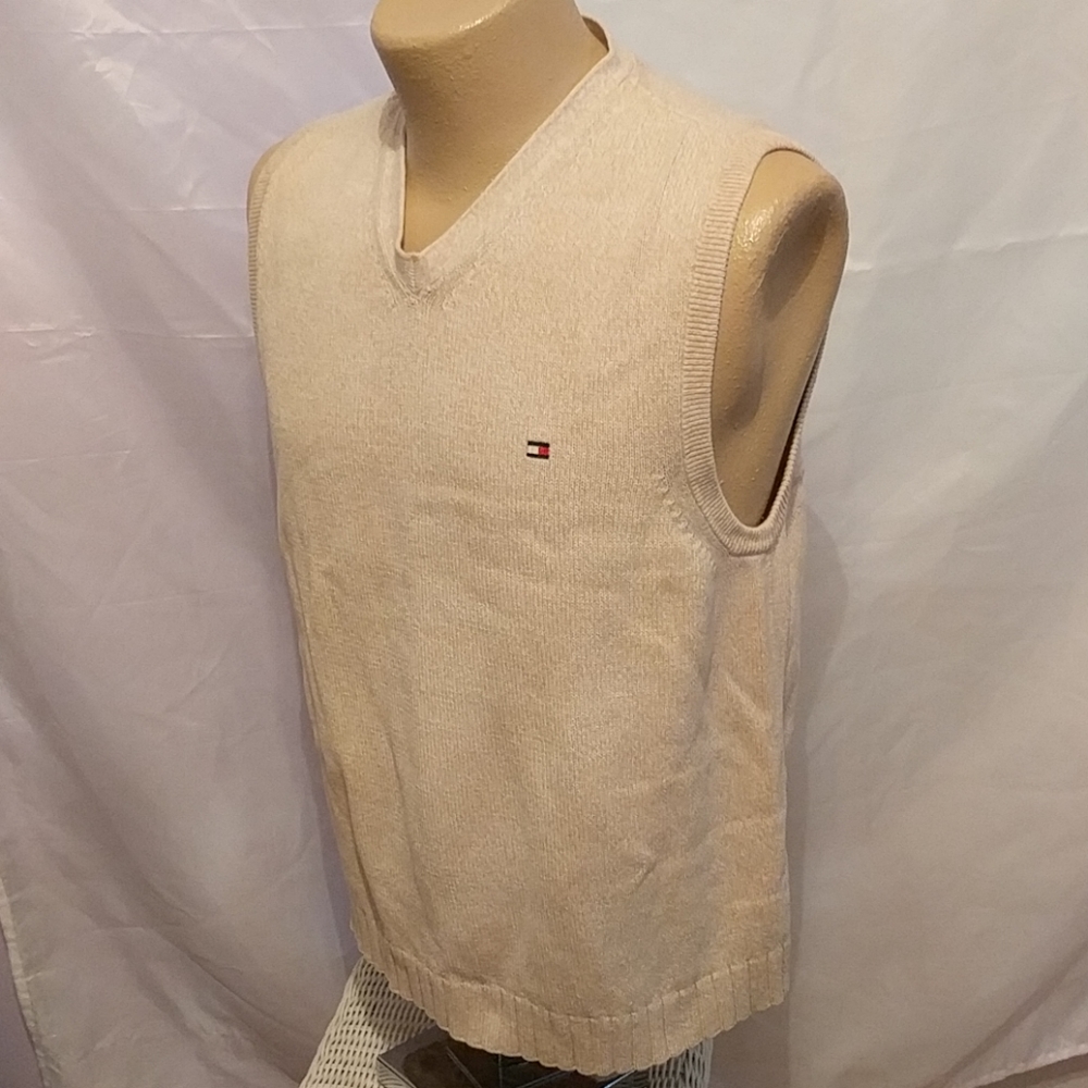 Tommy Hilfiger Flag Cotton Sweater Vest Medium